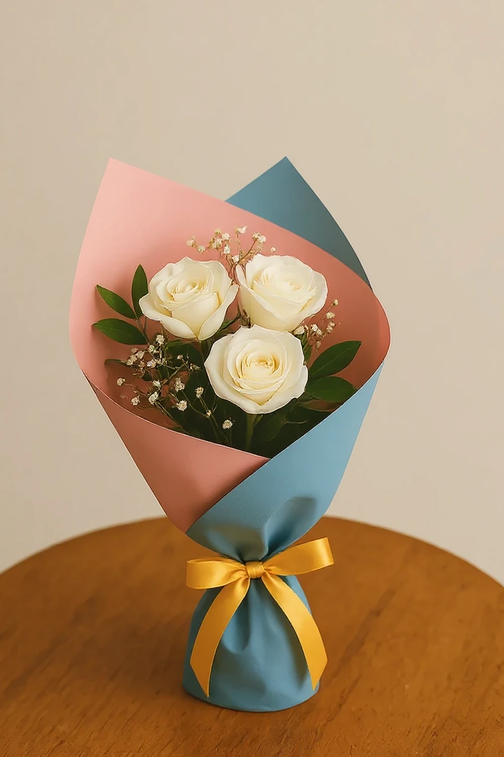 Buquê 3 Rosas Brancas