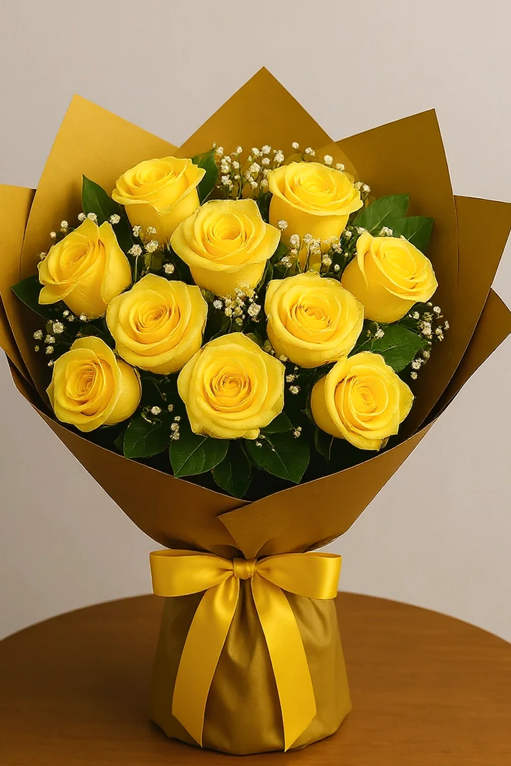 Buquê 12 Rosas Amarelas