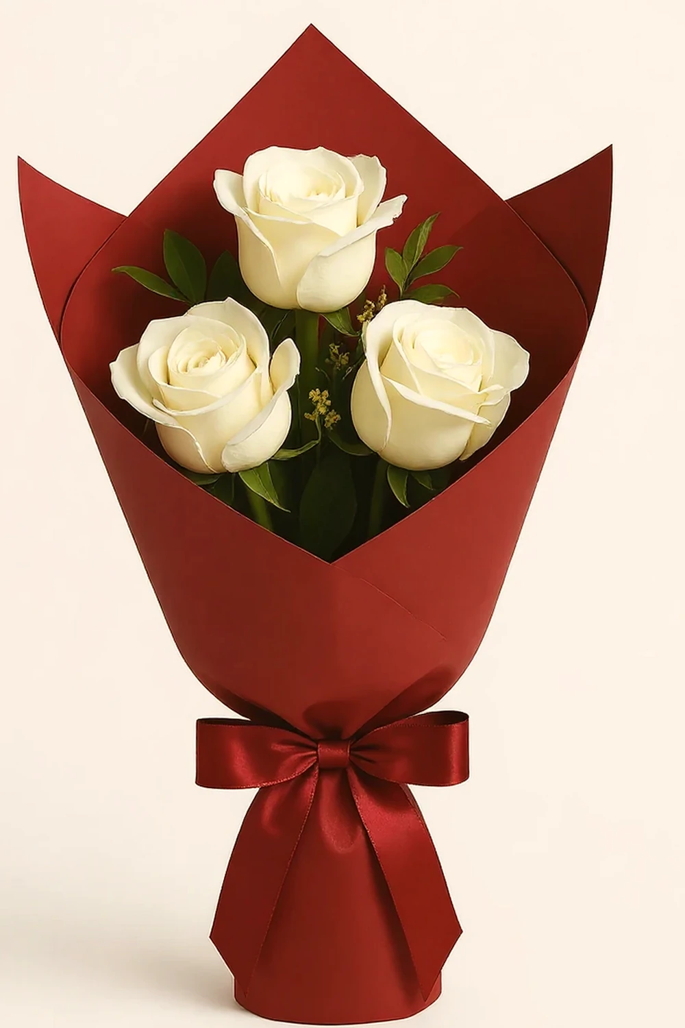 Mini Buquê 3 Rosas Brancas