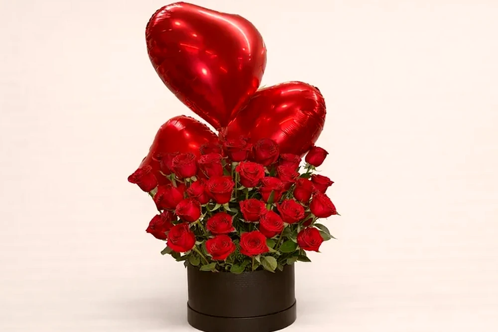 Arranjo com Rosas Vermelhas-Amor Eterno